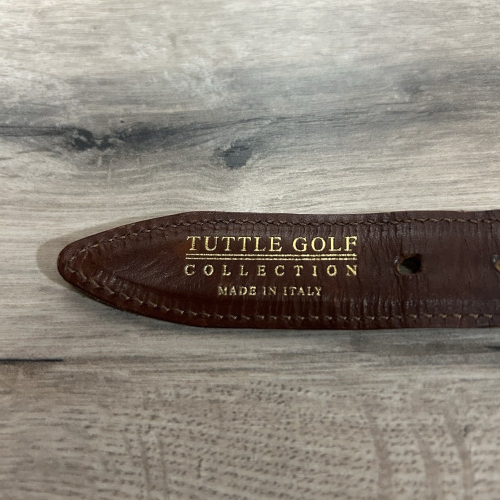 Tuttle Golf Woven Braided Leather Cord Belt Blue Italy (36) Men's Size 28-30 - Picture 2 of 6
